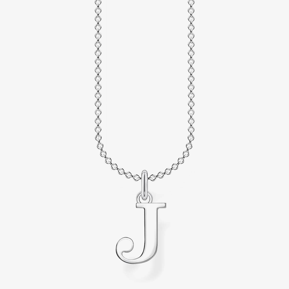 Product photograph of Thomas Sabo Silver Letter J Necklace Ke2019-001-21-l45v from The Jewel Hut