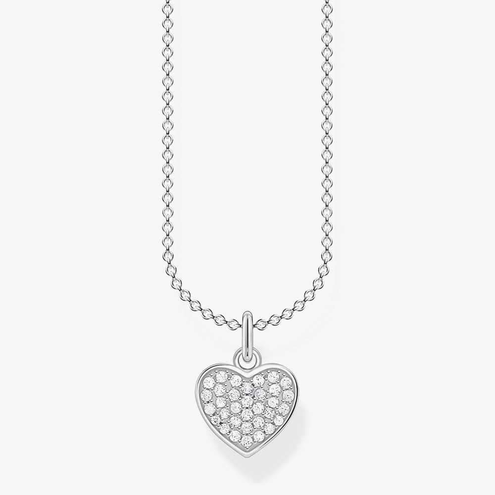 Product photograph of Thomas Sabo Silver Pav Heart Necklace Ke2046-051-14-l45v from The Jewel Hut