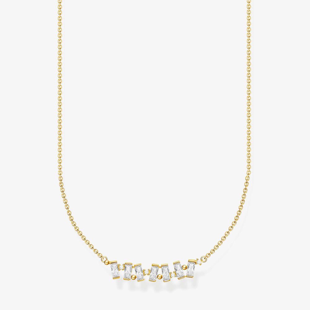 Product photograph of Thomas Sabo 18ct Yellow Gold Plated White Cubic Zirconia Necklace Ke2095-414-14 from The Jewel Hut