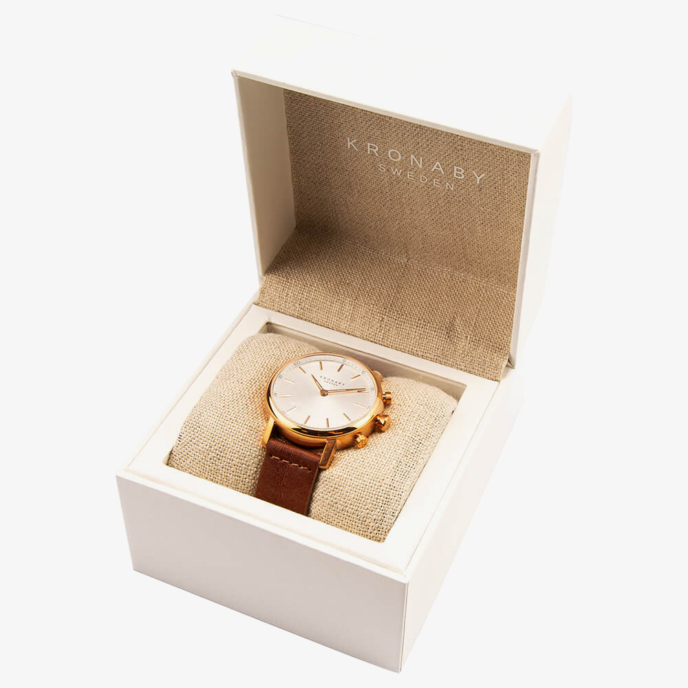 Kronaby Carat Bluetooth Rose Tone Mesh Bracelet Smartwatch A1000-0668