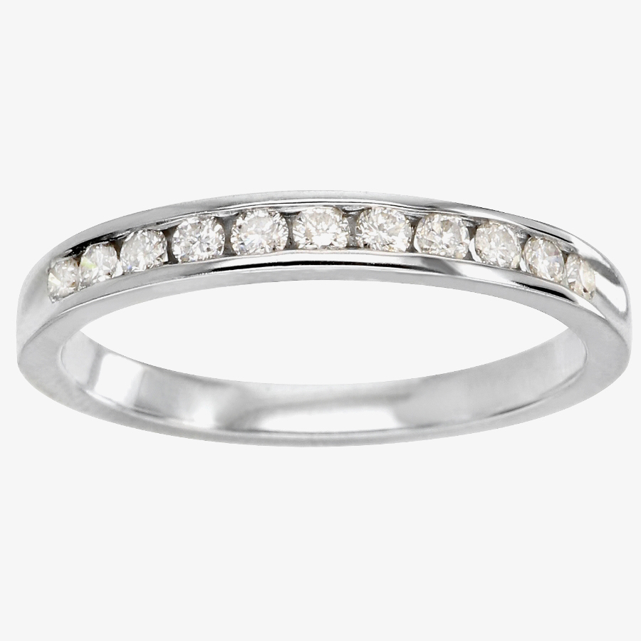 9ct White Gold 0.25ct Diamond Channel Set Half Eternity Ring THR 5549-25