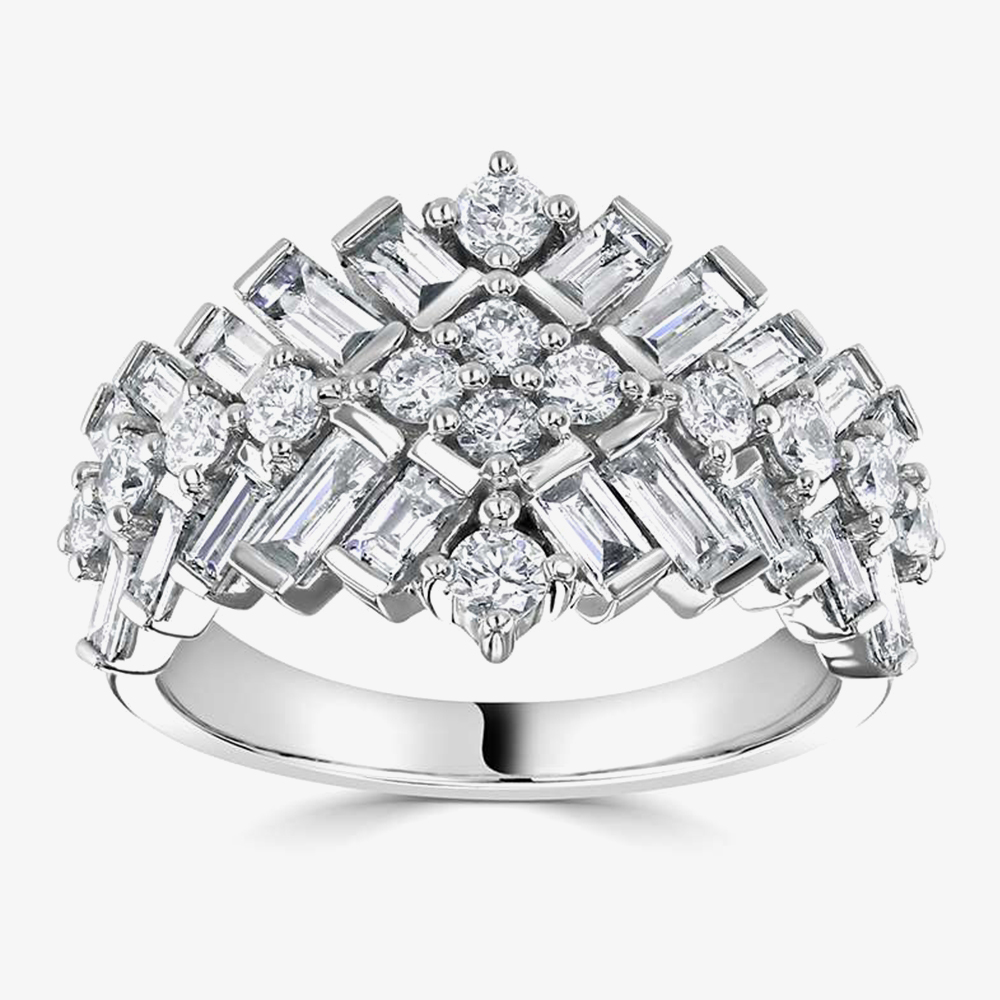 Product photograph of 18ct White Gold 1 83ct Diamond Cluster Ring N Lg201 Ra N from The Jewel Hut