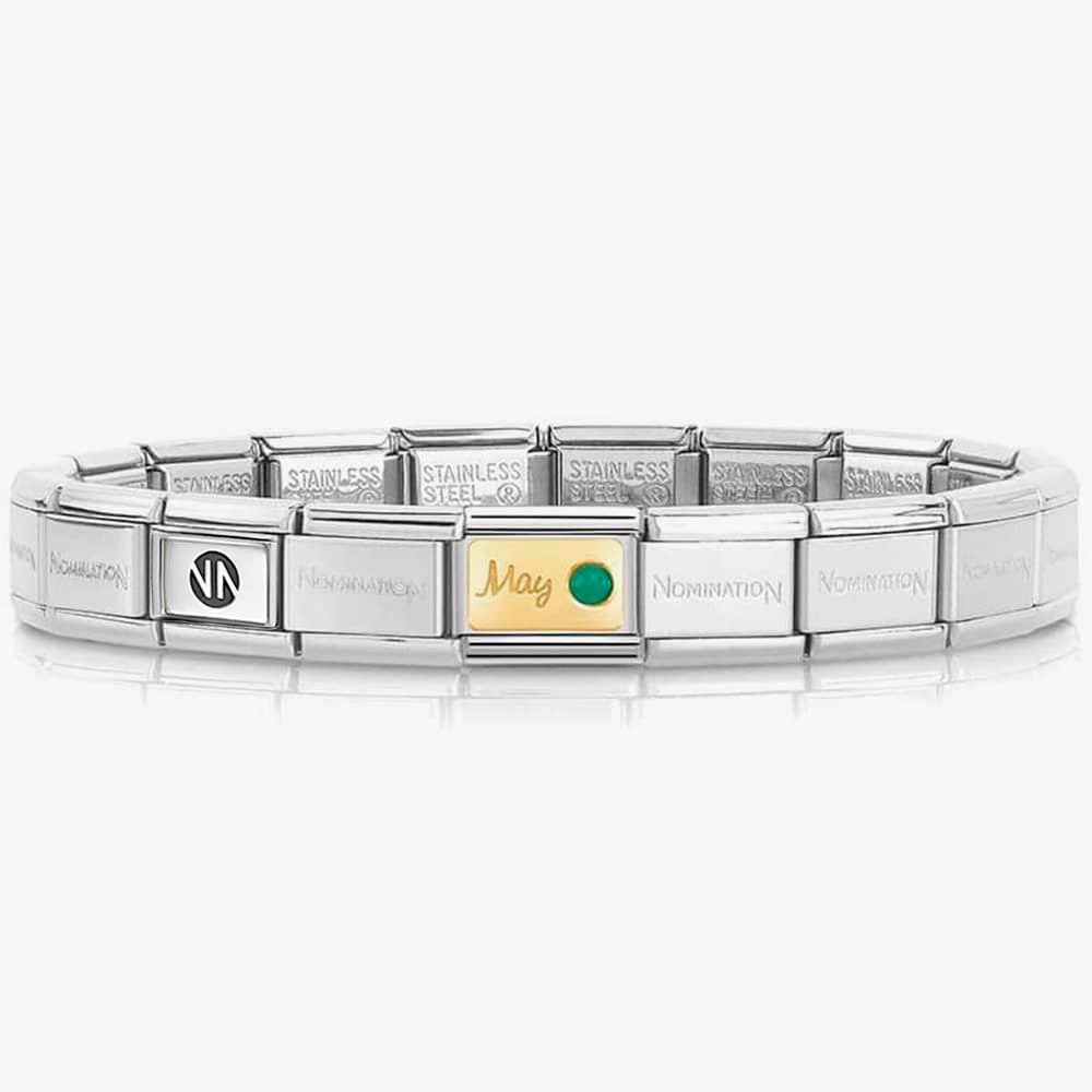 Nomination May Emerald Birthstone Charm