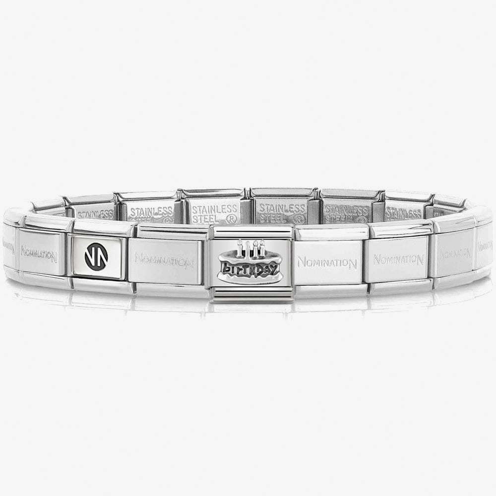 Nomination CLASSIC Silver Birthday Cake Charm Bracelet 330101/20 &amp; 530300 SI