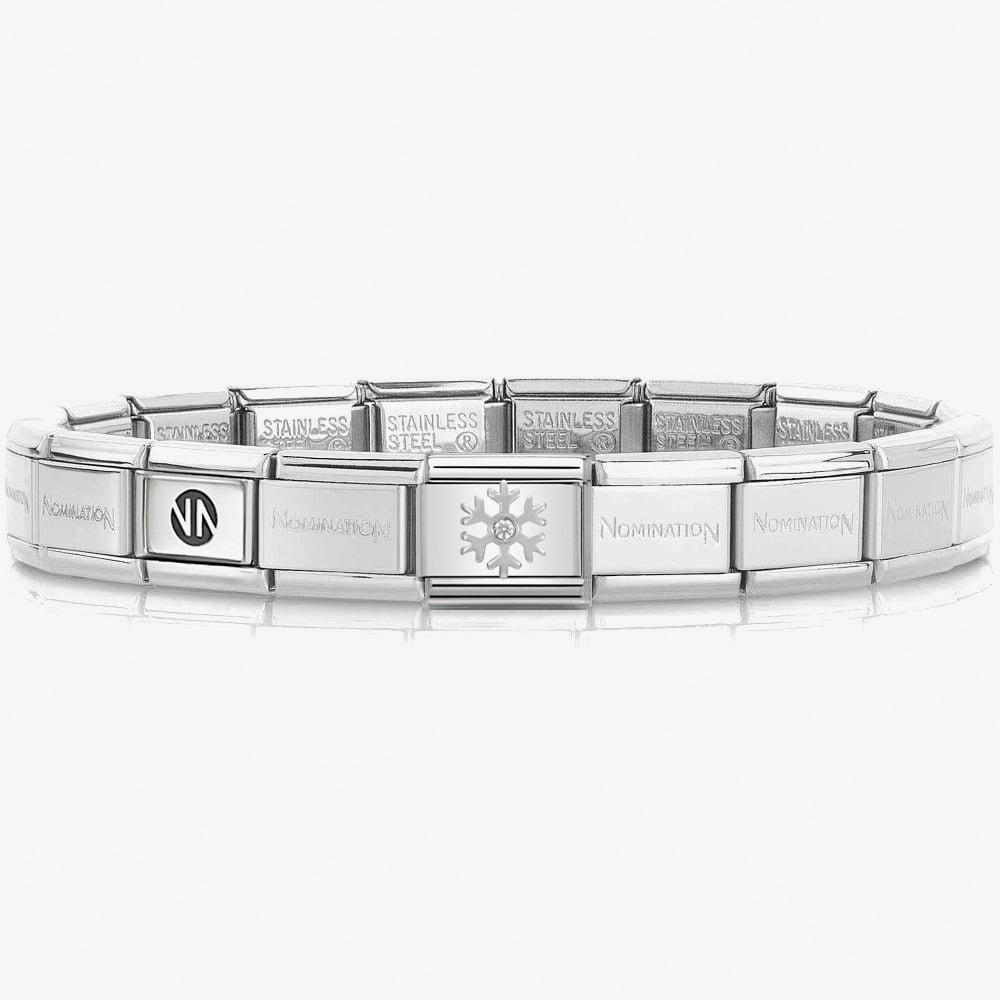 Nomination CLASSIC Silver Christmas Snowflake Charm Bracelet 330313/02 &amp; 530300 SI