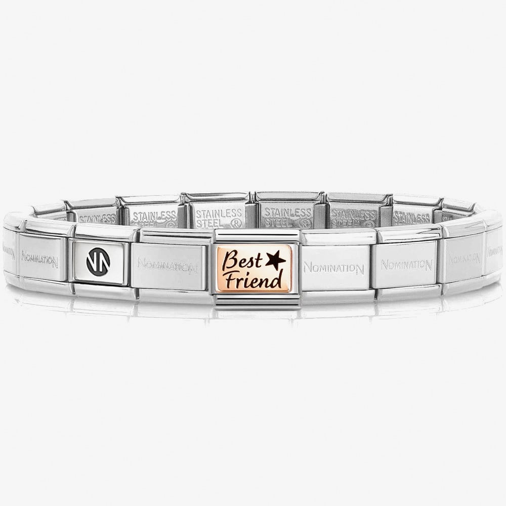 Nomination CLASSIC Rose Gold Best Friend Charm Bracelet 530300 SI &amp; 430111/34
