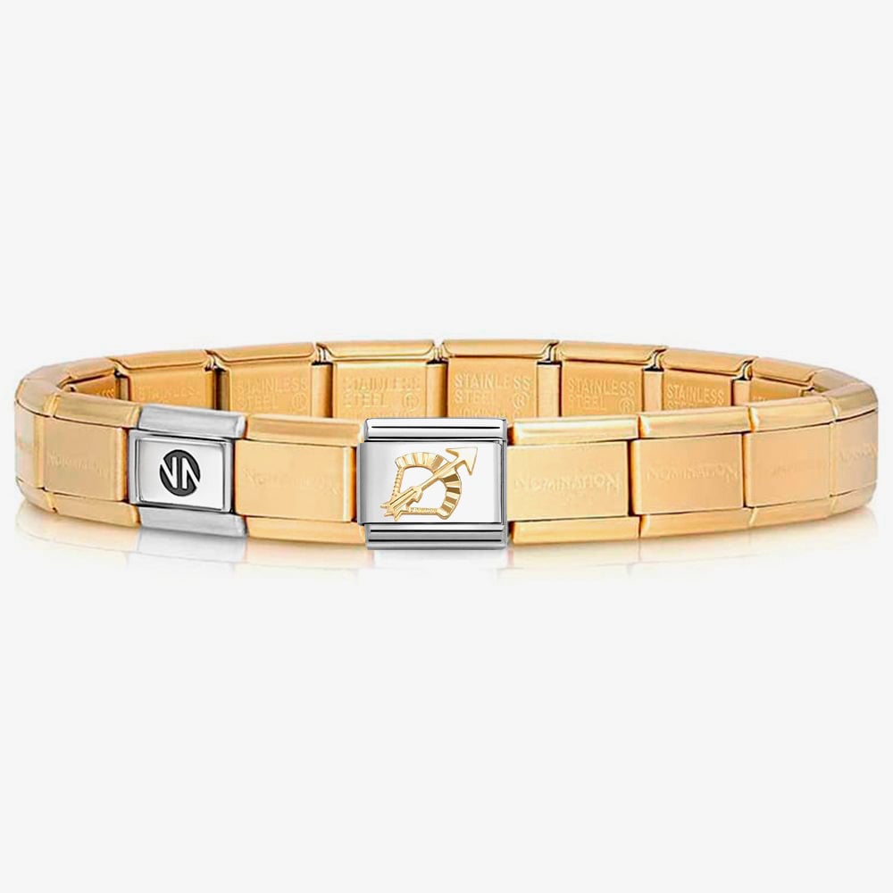 Nomination CLASSIC Gold Sagittarius Charm Bracelet 530301 SI 008 &amp; 030167/09