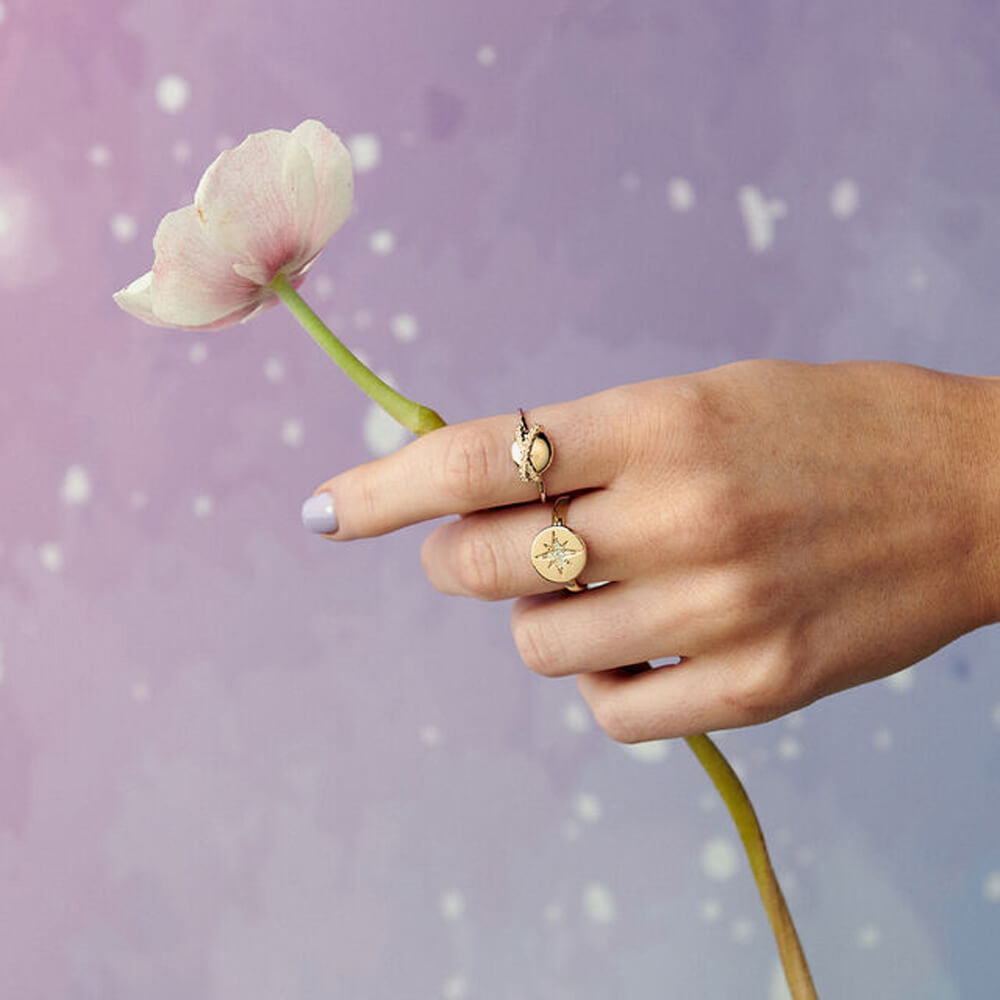 Olivia Burton Celestial Gold Tone Planet Adjustable Ring OBJ16CLR22