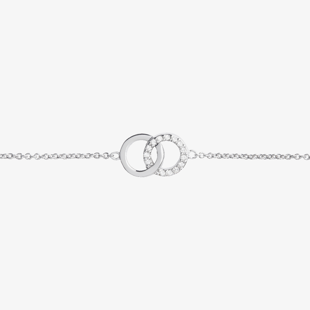 Olivia Burton Bejewelled Interlink Chain Silver Tone Bracelet OBJCOB09