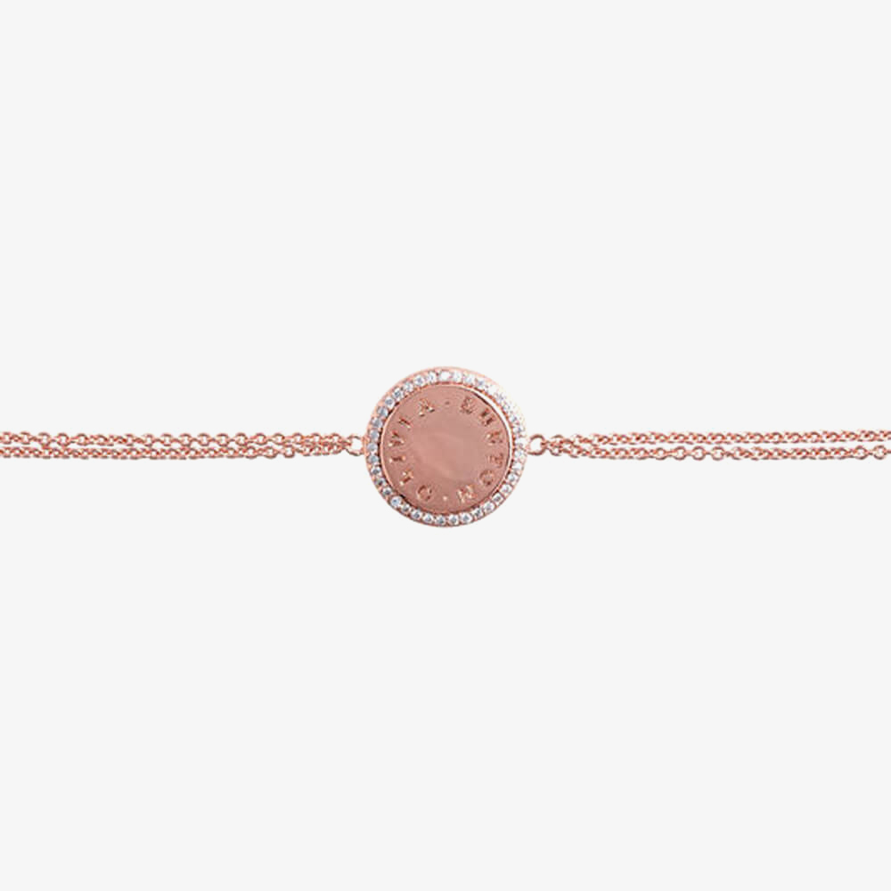 Olivia Burton Bejewelled Classics Disc Rose Gold Tone Bracelet OBJCOB69