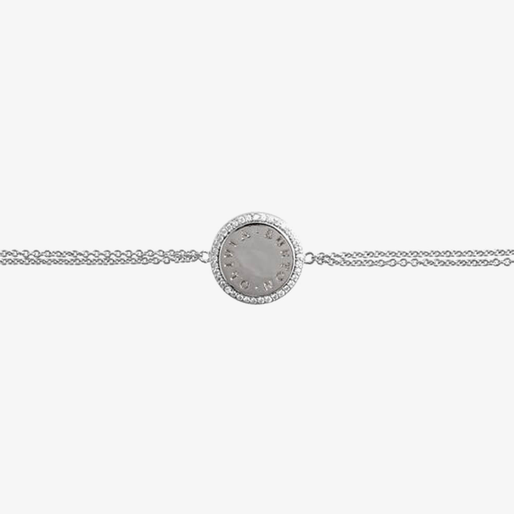 Olivia Burton Bejewelled Classics Disc Silver Tone Bracelet OBJCOB70