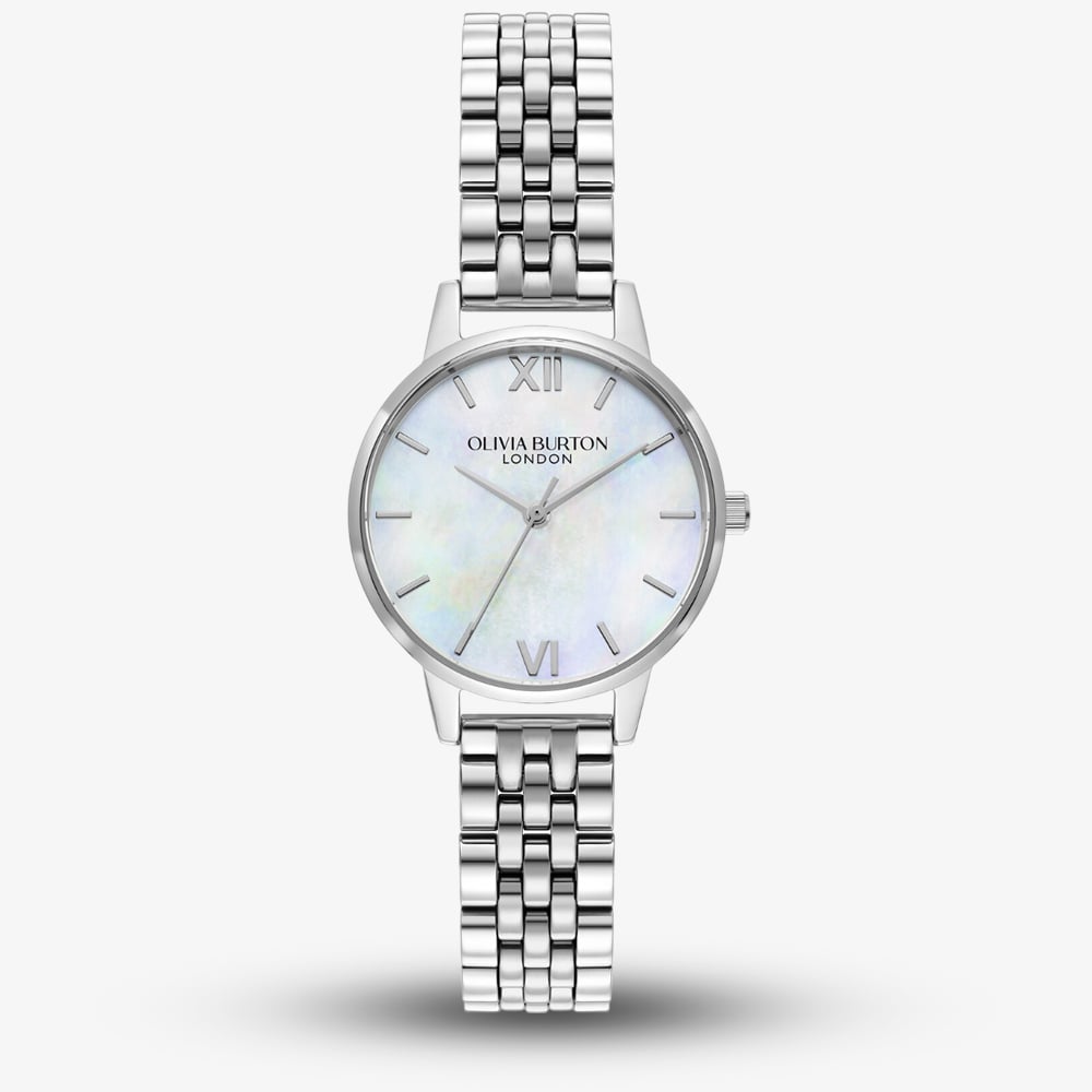 Olivia Burton Mother of Pearl Silver Bracelet Watch