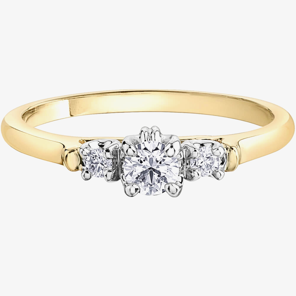 9ct Two Colour Gold 0.25ct Diamond Ring 2030YW/25-10