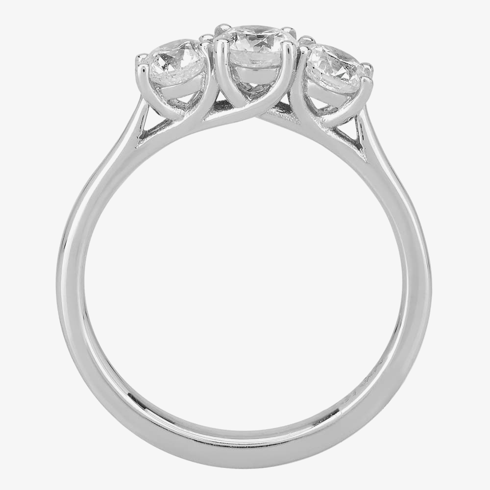1888 Collection Platinum Brilliant Cut 1.29ct Diamond Trilogy Ring R3-145