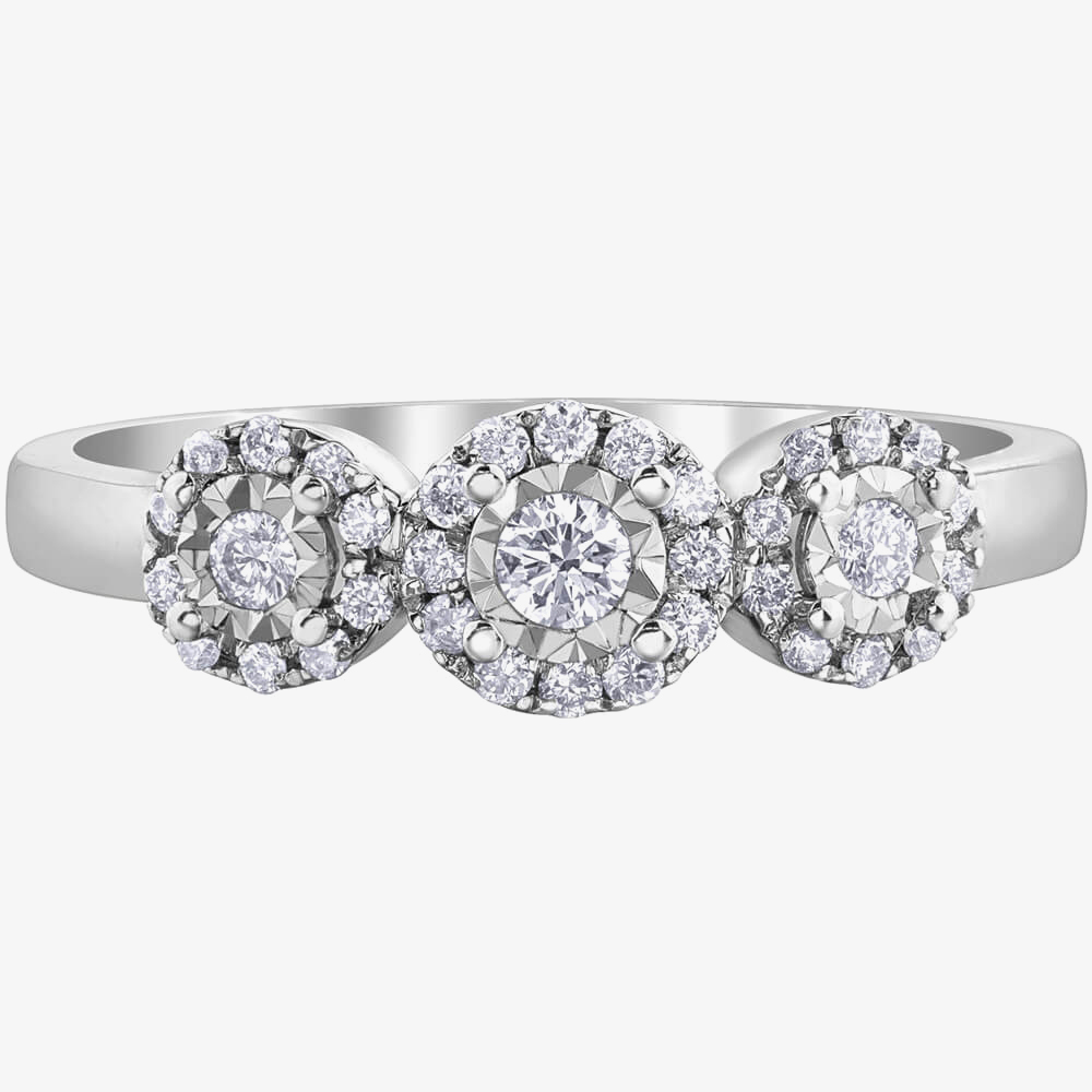 9ct White Gold 0.25ct Diamond Ring 30900WG/25-10