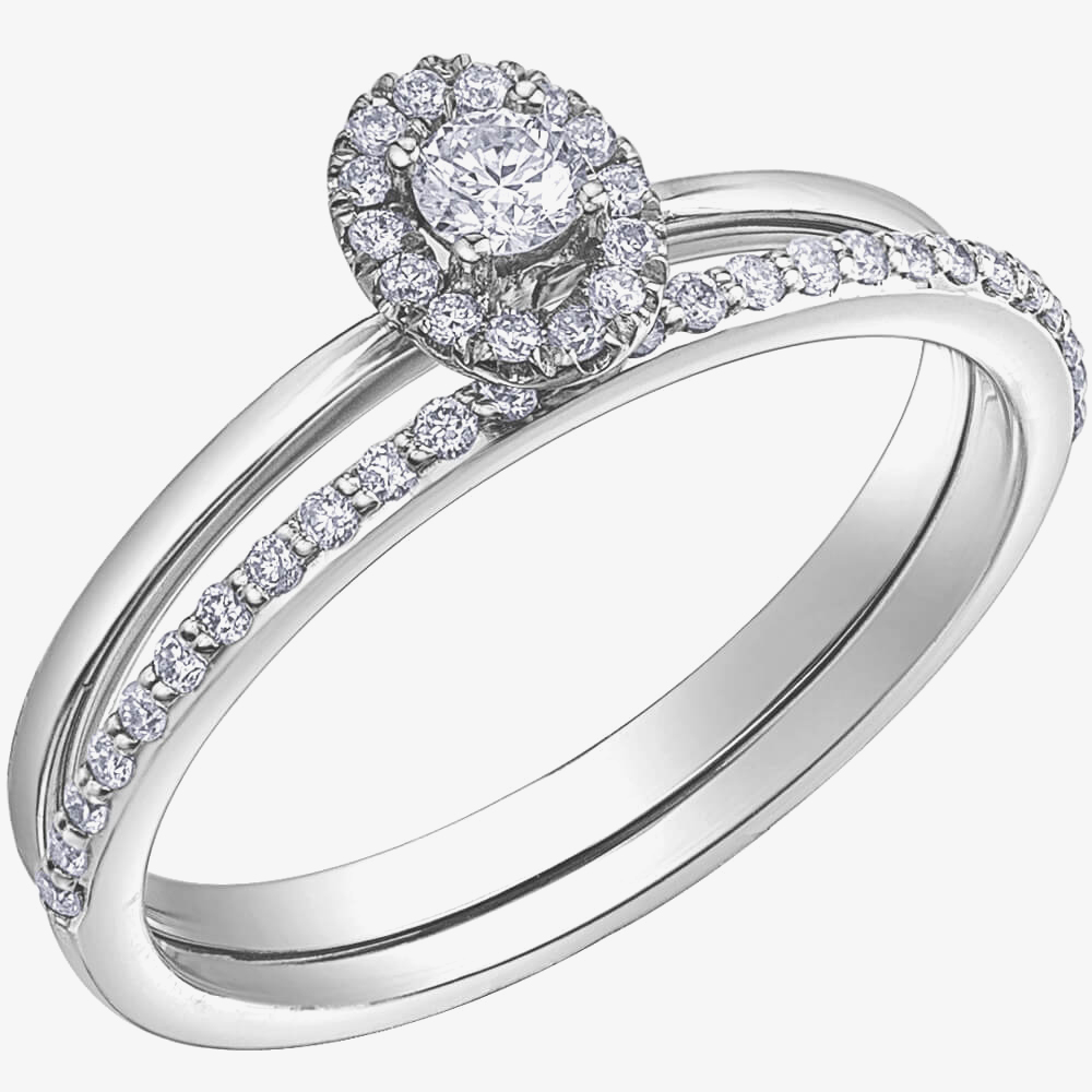 9ct White Gold 0.15ct Diamond Ring 31029WG/15-10