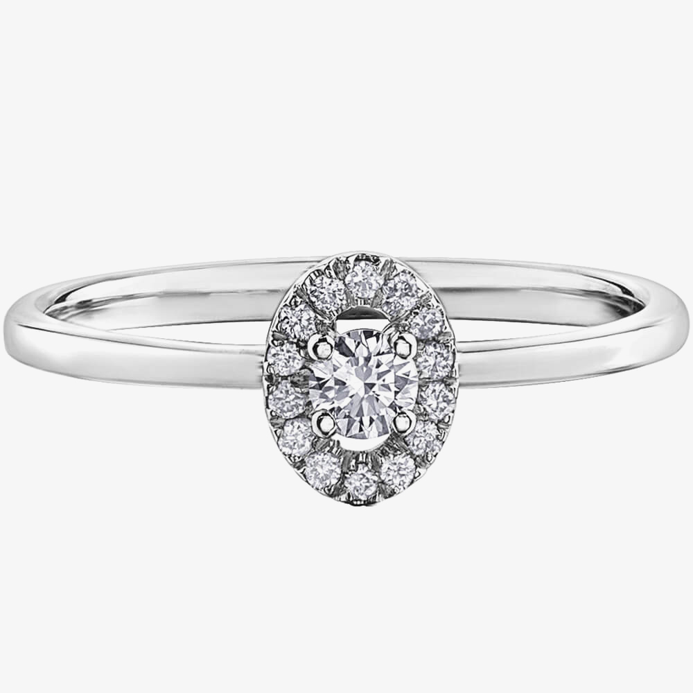 9ct White Gold 0.15ct Diamond Ring 31029WG/15-10