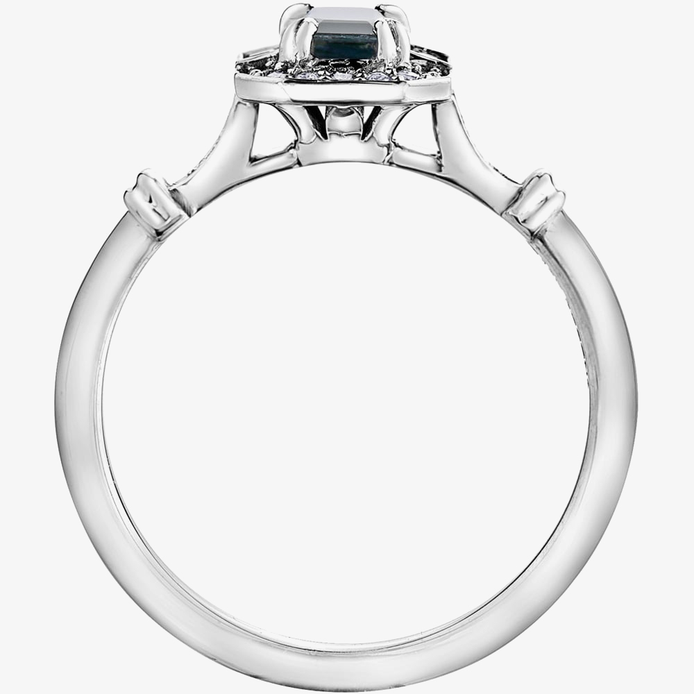 9ct White Gold Sapphire 0.08ct Diamond Ring 4376WG-10SAP