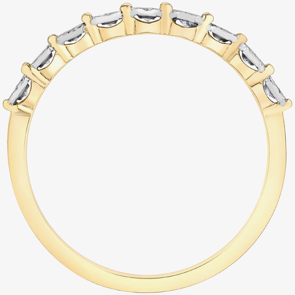 9ct Two Colour Gold 0.15ct Diamond Half Eternity Ring 50L67YW/15-10
