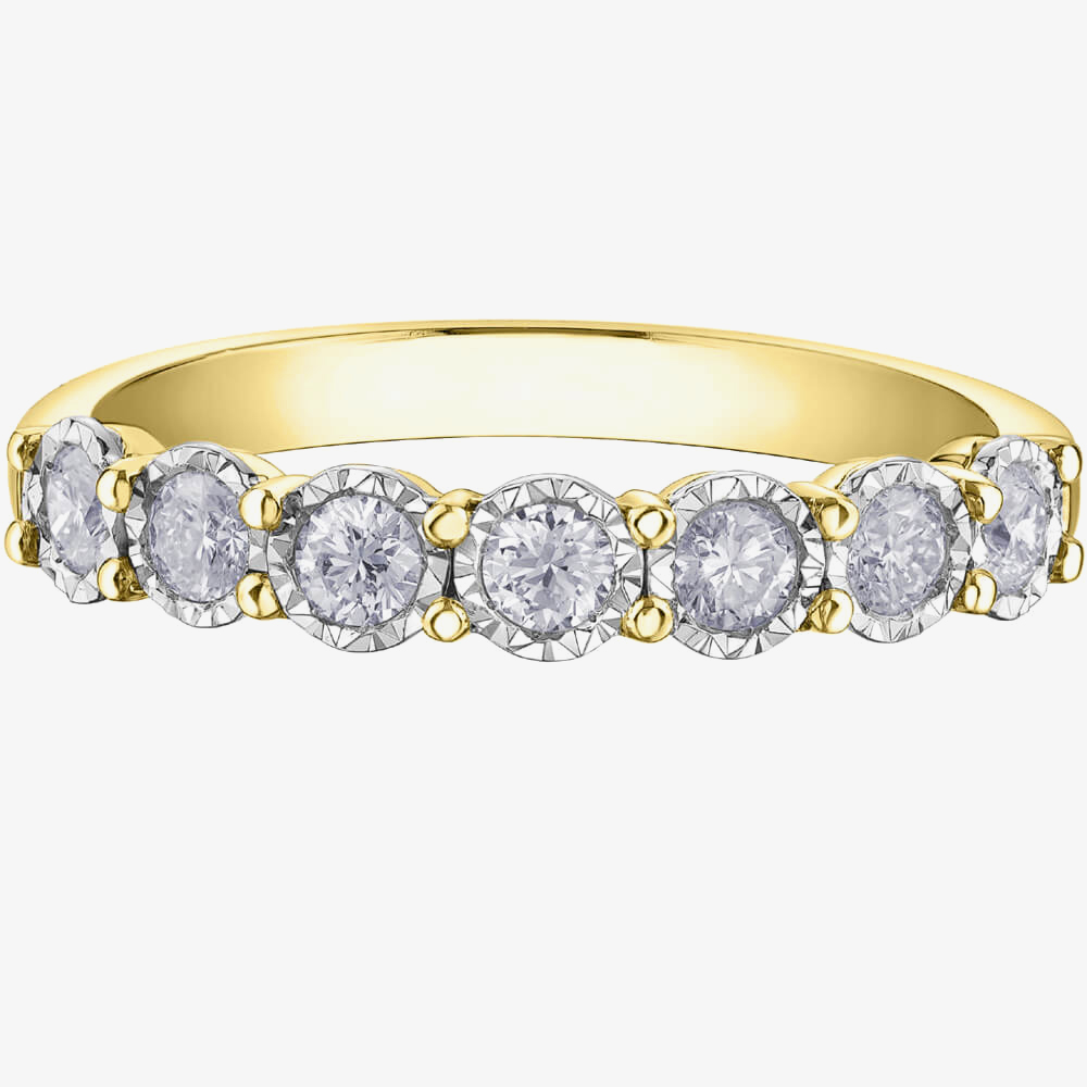 9ct Two Colour Gold 0.35ct Diamond Half Eternity Ring 50L67WG/35-10