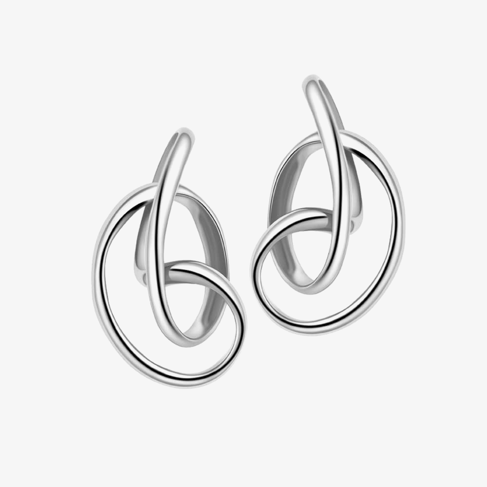 Product photograph of Fei Liu Serenity Silver Knot Stud Earrings Ser-925r-203-0000 from The Jewel Hut