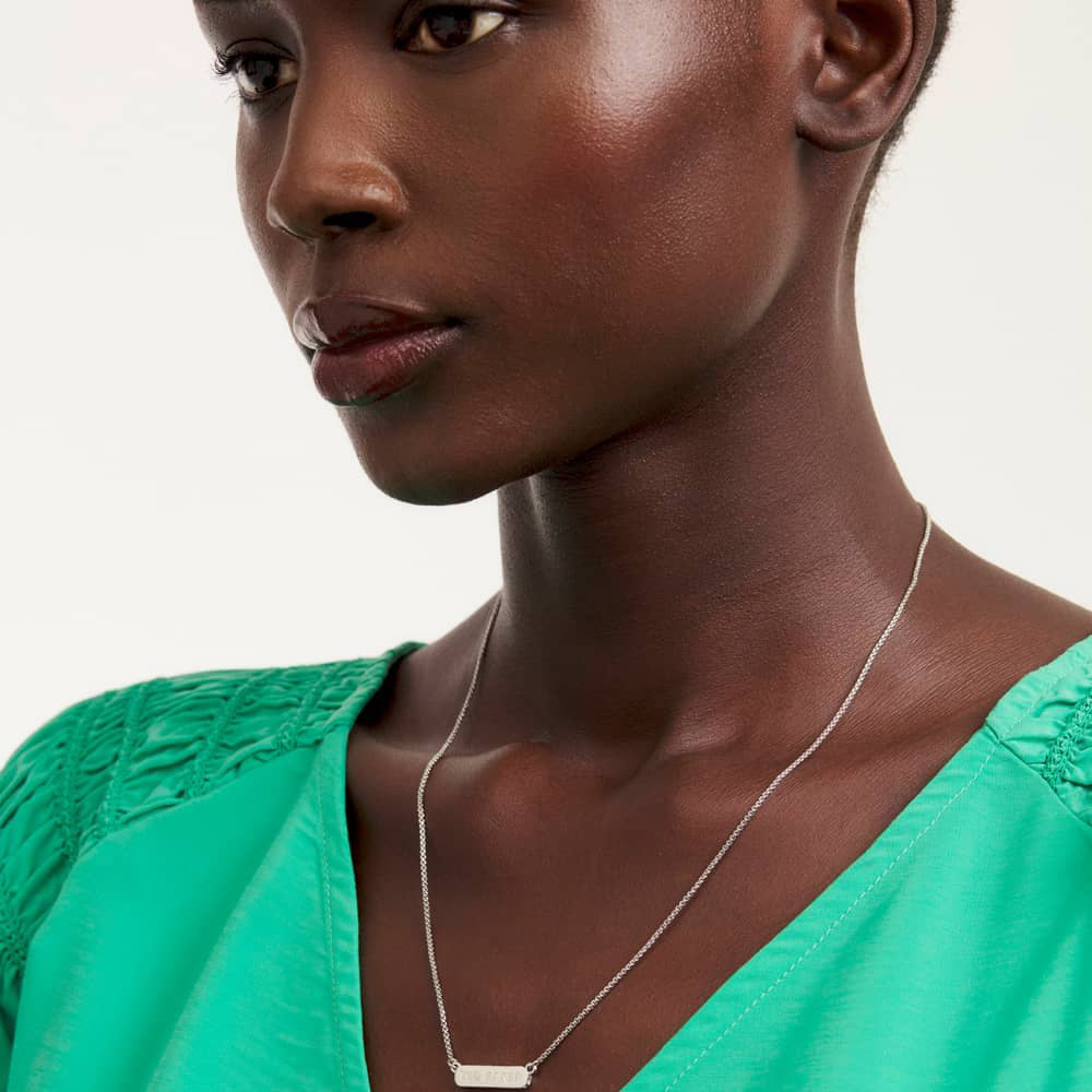 Ted Baker SCARL Silver Tone Crystal Sparkle Bar Necklace TBJ2980-01-02