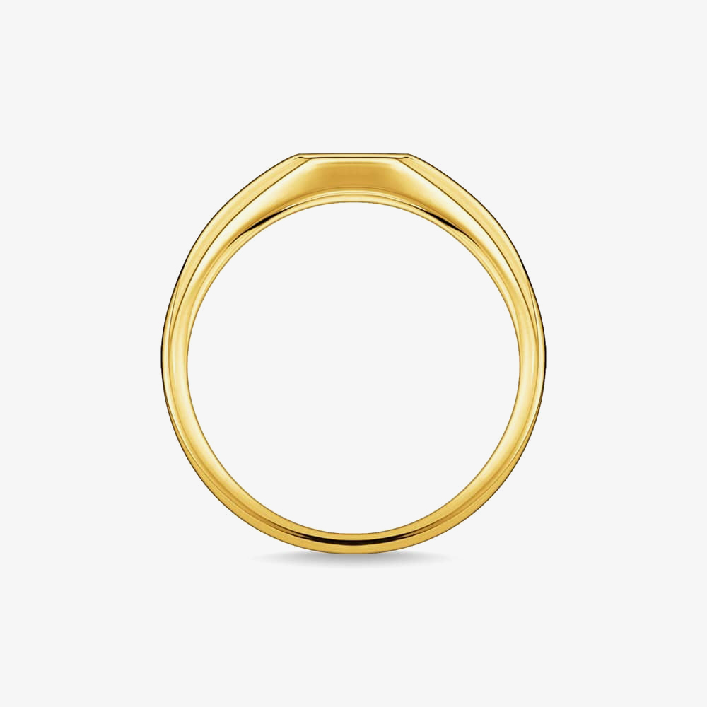 THOMAS SABO Gold Plated Engraved Cubic Zirconia Star Ring TR2314-414-14