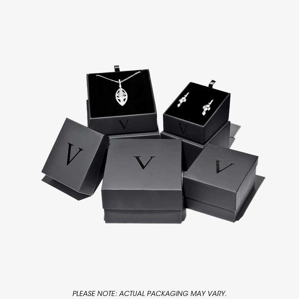 V Jewellery Silver Rose Gold Plated Rose Marquise Cubic Zirconia Pendant 3050