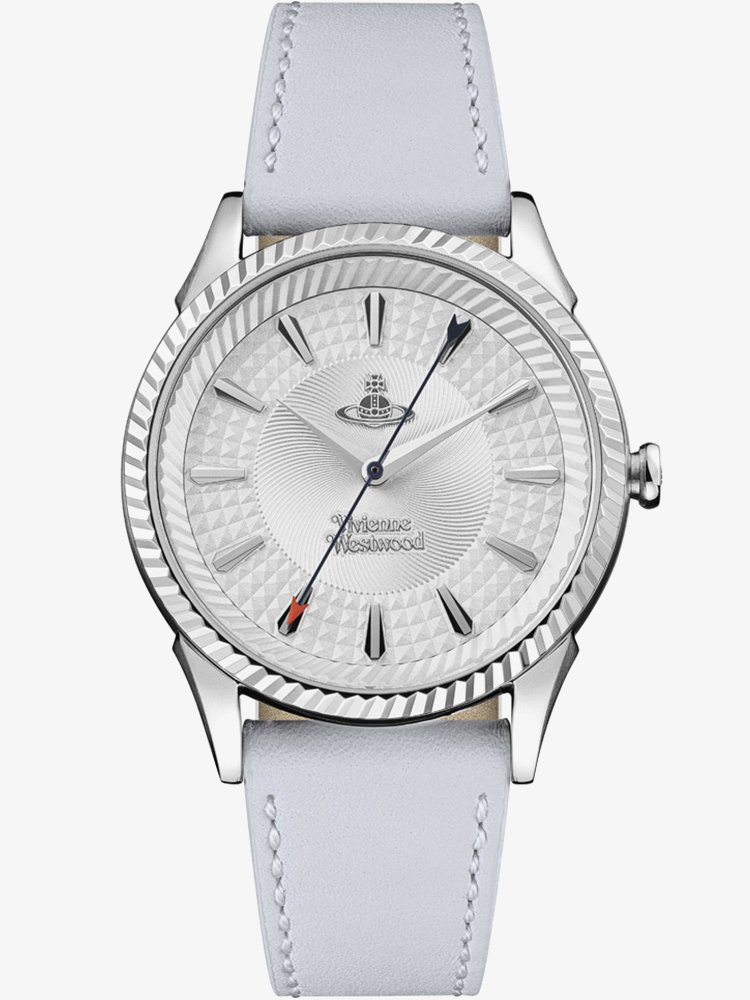 Product photograph of Vivienne Westwood Ladies Seymour Blue Leather Strap Watch Vv240sllc from The Jewel Hut