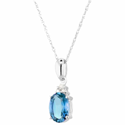 TJH Topaz Necklace Something Blue Lucky