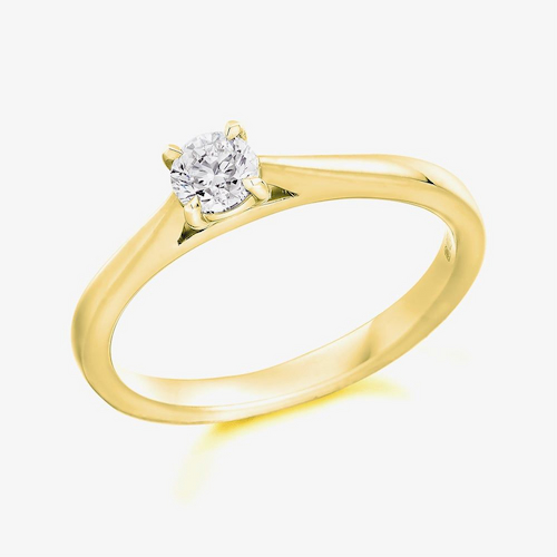 9ct Yellow Gold 0.20ct Brilliant Cut Diamond Solitaire Ring