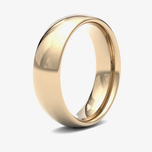 9ct Yellow Gold 6mm Plain Court Ring