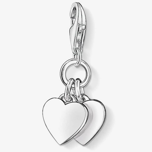 Thomas Sabo Silver 2x Plain Heart Charm