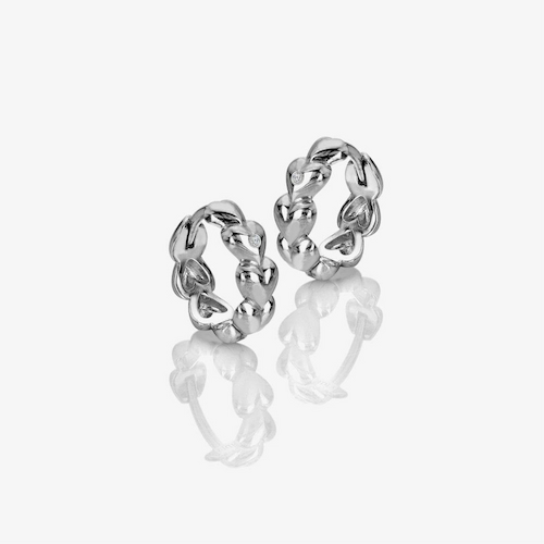 Hot Diamonds Serenity Sterling Silver Heart Hoop Earrings