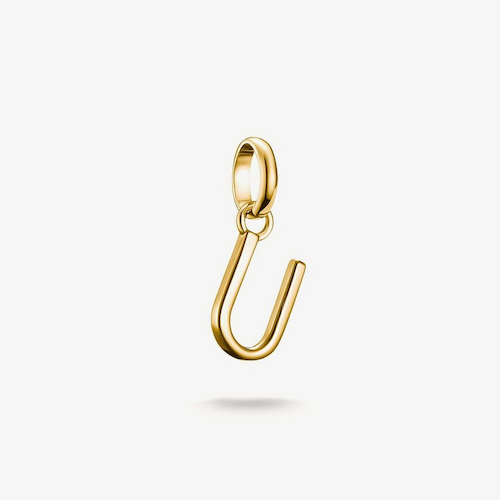 Thomas sabo Charm Club Connect Gold Plated Letter U Charm