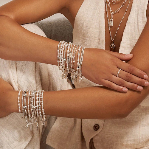 Chlobo Sterling Silver Mini Small Ball Guiding Heart Bracelet