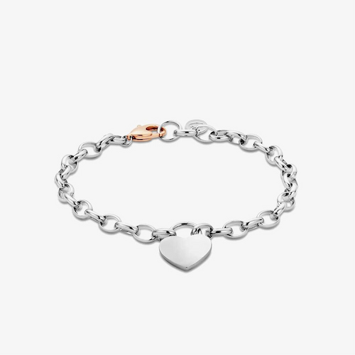 Clogau Sterling Silver & Rose Gold Heart Padlock Bracelet