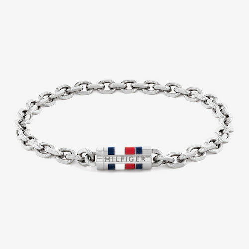 Tommy Hilfiger Bruce Stainless Steel Chain Logo Bracelet