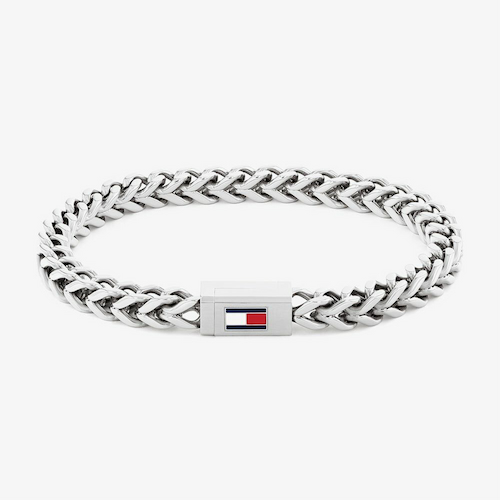 Tommy Hilfiger Stainless Steel Braided Logo Clasp Bracelet