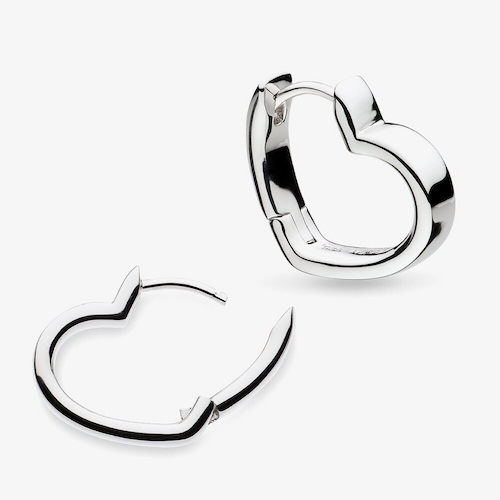 Kit Heath Love Silver Heart Hoop Earrings