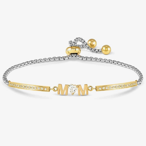 Nomination Milleluci Silver Gold Tone Cubic Zirconia Mum Bracelet