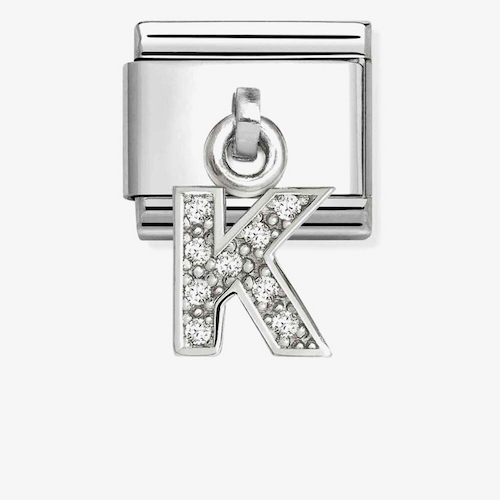 Nomination Silvershine Sparkling Letter K Charm