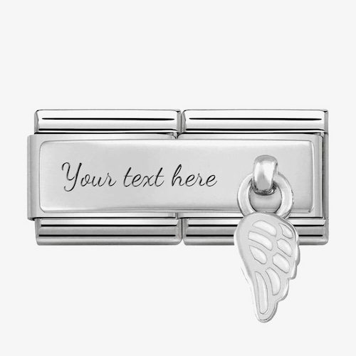 Nomination CLASSIC Silvershine Double White Wing Charm