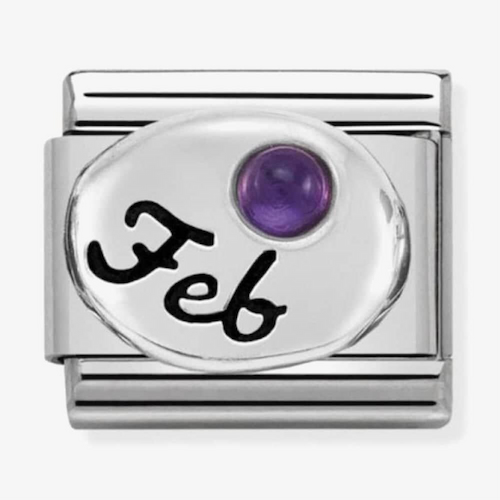 Nomination CLASSIC Silvershine Symbols February Amethyst Birthstone Charm