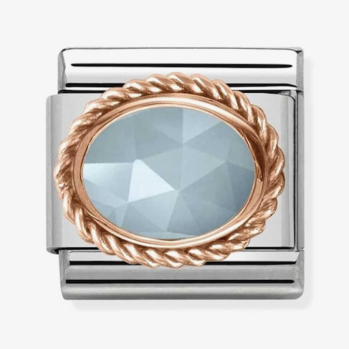 Nomination CLASSIC Rose Gold Stones Milky Aquamarine Charm