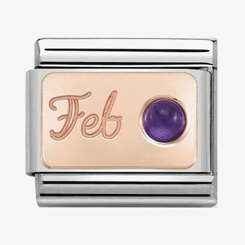 Nomination CLASSIC Rose Gold February Amethyst Charm