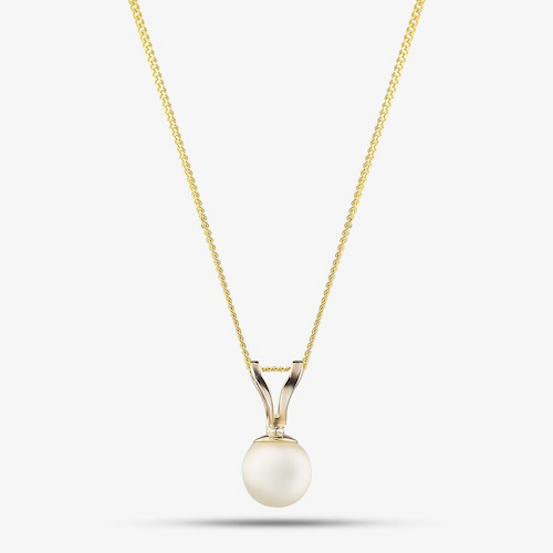 9ct Yellow Gold Akoya Pearl Pendant Necklace