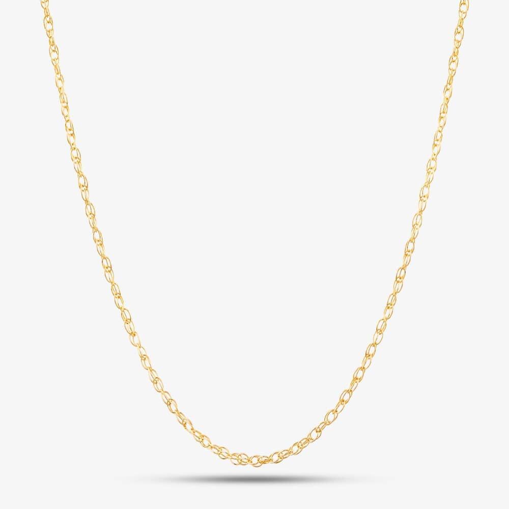9ct Yellow Gold Fine Prince of Wales Rope Chain