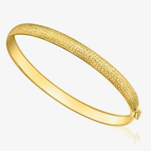 9ct Yellow Gold 5.5mm Diamond-Cut Bangle