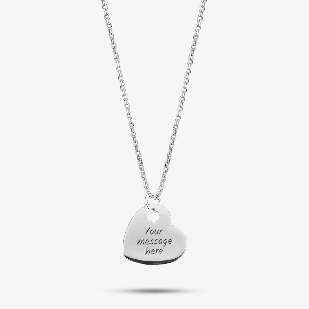 Engravables- Silver Medium Plain Heart Pendant